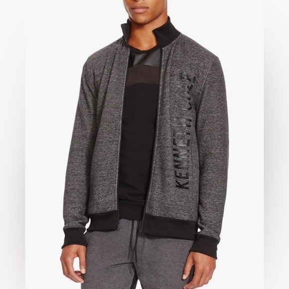 Kenneth Cole REACTION Men's Full Zip Logo Long Sleeve Knit Medium - Picture 1 of 4